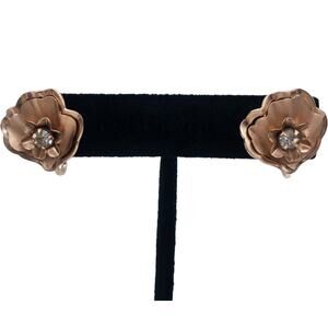 Vintage Bugbee & Niles Floral Screw Back Earrings Gold Tone